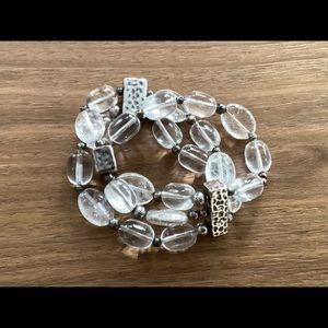 Silpada crystal and hammered 925 silver bracelet